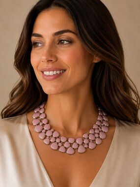 Pink Peach Statement Necklace